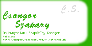 csongor szapary business card